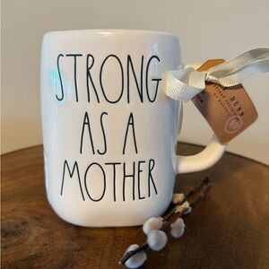 💕 Rae Dunn White Ceramic Mug - Strong As A Mother NWT